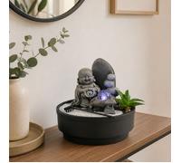 Fontaine d'intérieur - Sikhi - Zen'Light - Bouddha amovible - Éclairage LED - Circuit fermé H21 cm