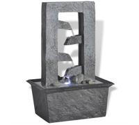 Fontaine d'intérieur - vidaXL - LED - Poly-résine - Gris