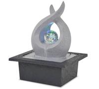 vidaXL Fontaine d'intérieur à LED en polyrésine Électrique Noir et gris clair