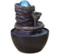Fontaine d’Intérieur Cascade Zen Relaxante Lumière LED Coloré, Décoration Salon, Chambre, Bureau, Cadeaux Utile Petit Prix Faible Encombrement, Fontaine de Table Circuit Fermé, H18cm - Guru Zen’Light