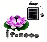Fontaine extérieure à énergie solaire, kit pompe flottante multi-usage avec buses interchangeables pour jardins, étangs, maison, utilisation quotidienne (violet)