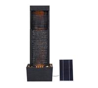 Fontaine extérieure Solaire Athena Teamson Home, Cascade Moderne avec éclairage LED, décoration Jardin, Noire