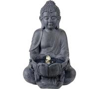 Fontaine Extérieure Solaire En Composite Bouddha Anthracite Multicolore