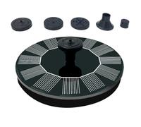 Fontaine Flottante Solaire 6v 1w en Plastique, Pompe Noire | Circulation D’eau pour Oxygénation, Démarrage Automatique en 3 Secondes, Débit 200l/h, Jet 35-50cm