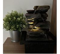 Fontaine LED de table ROCKFLOW, fontaine de table pour salon, chambre, bureau