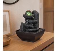 Fontaine d’Intérieur Cascade Zen Relaxante Lumière LED Coloré, Décoration Salon, Chambre, Bureau, Cadeaux Utile Petit Prix Faible Encombrement, Fontaine de Table Circuit Fermé, H 18cm - Lopo Zen’Light