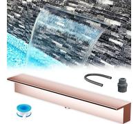 Fontaine Murale Cascade en Acier Inoxydable avec Large Lame pour Bassin de Jardin et terrasse - Élégante Fontaine extérieure avec raccords faciles à Installer