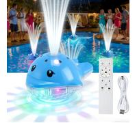 Fontaine pour Piscine avec Lumières,Lampe de Piscine Rechargeable en Forme de Dauphin,12 Modes d'Éclairage et 3 Modes de Fontaine