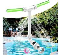 Fontaine pour piscine enterrée avec double jet d'eau - Système 2-en-1 de pulvérisation et de refroidissement pour piscines enterrées - Jet en cascade - 2 jets d'eau pour une utilisation en surface et