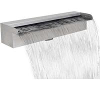 Fontaine pour piscine, modèle cascade rectangulaire, en acier inoxydable, de 45 cm de diamètre, avec raccordement de 32 mm pour piscine et étang