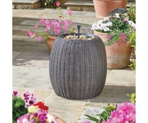 Fontaine - SMART GARDEN - FCS181 - Solaire - Rotin tressé - Galets inclus
