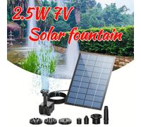 Fontaine solaire 2,5 W, conception divisée avec 6 fontaines et tuyaux d'eau de 4 pieds pour décoration extérieure de pompe à eau de fontaine solaire de jardin 2.5W