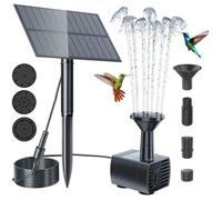 Fontaine solaire 5V 1.5W - Pompe flottante avec 4 buses pour bassin, piscine et jardin