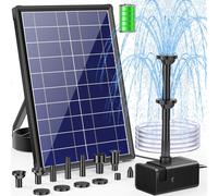 Fontaine solaire 8W avec batterie de 3600 mAh, protection contre le fonctionnement à sec, pour bassin et bain d'oiseaux