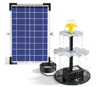 Fontaine solaire à jet d'eau 8W, pompe à eau solaire avec protection contre le fonctionnement à sec pour petit bassin, bain d'oiseaux, décoration de jardin Bleu