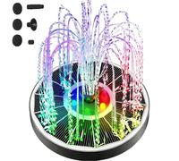 Fontaine solaire à LED - Pompe solaire flottante - Pompe de bassin solaire avec 4 buses - Fontaine solaire pour l'extérieur - Pompe de bassin colorée - Pour jardin, étang à poissons, bain d'oiseaux