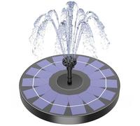 Fontaine solaire à pompe pour bain d'oiseaux avec 6 buses, 2,5 W pou jardin, étang, piscine, aquarium et extérieur(2,5W)