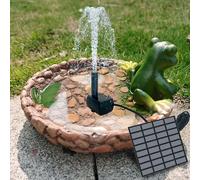 Fontaine solaire avec 6 buses, pompe à eau flottante à panneau solaire 1.4W pour bains d'oiseaux, piscines, jardin, décoration de cour cascade DIY rotundity
