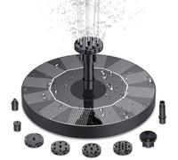 Fontaine Solaire avec 6 Buses, Pompe Fontaine Solaire Extérieure pour Jardin, Étang, Bassin et Bain d’Oiseaux Décoratif