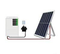 Fontaine solaire avec secours, aérateur de bassin à énergie solaire pour oxygénateur de bassin de poisson et circulateur d’eau de jardin, kit de filtre de bassin extérieur (9V 10W 5200mAh)