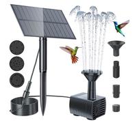 Fontaine solaire de pompe 5V 1.5W - Pompe à eau flottante avec 4 Buses pour Bassin / Piscine / Décoration de Jardin