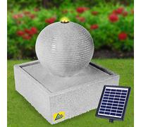 Fontaine Solaire Décorative Moderne avec Pompe, Batterie et LED Cascade de Bassin pour Terrasse, Balcon