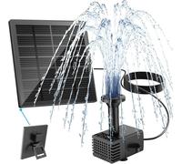 Fontaine Solaire Extérieur, 2024 Upgraded Flottante Pompe Bassin Solaire, Fontaine Solaire Verre avec 8 Buses, 9.84ft Fil