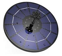 Fontaine Solaire Extérieur Flottante 3.5W, Pompe Bassin Solaire avec Batterie et 6 Buses, pour Bain d'oiseaux Aquarium Jardin