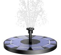 Fontaine Solaire Extérieur Flottante 3W, Pompe Bassin Solaire avec Batterie et 6 Buses pour Jardin, Étang et Oiseaux