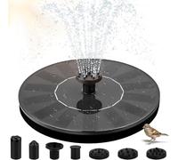 Fontaine Solaire Exterieure de Jardin, 1.4W Fontaine de Bain D'oiseaux Solaire avec 7 Buses pour Bassins D'agrément Bassin