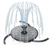 Fontaine Solaire Exterieure de Jardin avec Panneau Solaire Amovible de 2,8W 2 en 1 Fontaines Extérieures avec Support Fixe 6 Buses pour Bassins D'agrément Exterieur Fontaine à Oiseaux（2,8W）