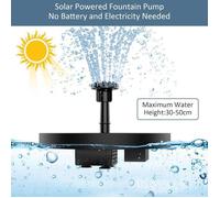 Fontaine Solaire Exterieure de Jardin,Fontaine Exterieure de Jardin avec 6 Buses,Pompe Solaire Bassin Exterieur