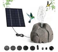 Fontaine Solaire Exterieure de Jardin,Fontaine Solaire pour extérieur | Pompe de Bassin Solaire,avec 10 buses,Fontaine Solaire pour Bassin,pour Bain d'oiseaux, Étang, Jardin Fontaine
