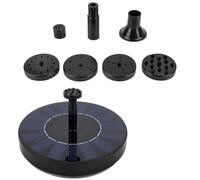 Fontaine Solaire Extérieure, Pompe Flottante avec 6 Buses Différentes Et 3 Tubes de Support, Fontaine Alimentée par l’Énergie Solaire pour Abreuvoirs d’Oiseaux, Aquariums, Jardins, Bassins et Étangs