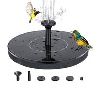 Fontaine solaire flottante 16 cm - Pompe de bassin solaire 6 embouts, résine noire, sans batterie