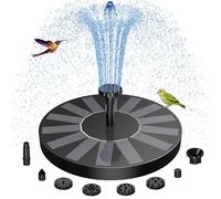 Fontaine solaire flottante noire pour bassin - pompe avec 6 buses, résine plastique, 14,5×14×4,4 cm