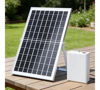 Fontaine solaire haute puissance 9 V avec moteur en cuivre et 5 vitesses pour la circulation de l'eau de jardin et rocaille artificielle d'extérieur (9 V, 6 W, 2600 mAH)