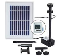 FONTAINE SOLAIRE innovante FONCTION EAU SOLAIRE Kit pompe solaire pour bassin de JARDIN avec BATTERIE LI-ION éclairage LED Panneau solaire dans un cadre ALU stable - Oasis 500-3 Li&LED