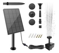 Fontaine solaire jardin 2.5 W - pompe à eau avec 4 buses, 3 m et 65 cm | extérieur, abreuvoir oiseaux