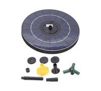 Fontaine solaire pour bain d'oiseaux avec lumières LED colorées, 6 buses, 3 tiges, pompe à eau solaire pour jardin, étang, piscine, décoration, matériau ABS, panneau de 18 cm