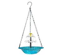Fontaine Solaire pour Oiseaux | Fontaine à Eau Solaire | Cascade esthétique | Bain d'oiseaux à Crochet à chaîne | Décoration électrique pour Jardin, terrasse, Porche, Balcon, Observation extérieure