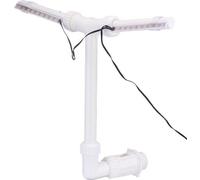 Fontaine solaire pour piscine avec double jet, arroseur de piscine réglable, 18 LED, 10 modes, dimensions : 28 x 5 cm