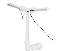 Fontaine solaire pour piscine, modèle à double tête avec cascade réglable, éclairage LED, télécommande, et arrêt automatique après 2, 4 ou 6 heures