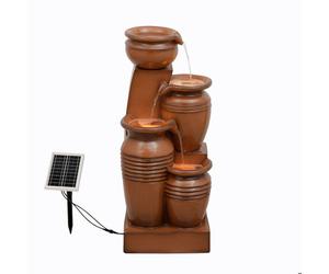 Fontaine - Teamson Home - Cascade Solaire 4 Niveaux Terracotta Exterieur - rangement pratique - design moderne