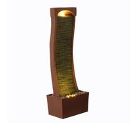 Teamson Home Fontaine Courbe Moderne Ardoise Led Rocher Rouge