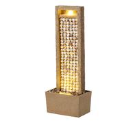 Teamson Home Fontaine de Jardin cotiere Haute Cascade exterieure LED Design Coquillages Balcon Patio Marron