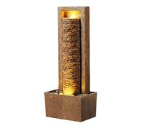 Teamson Home Fontaine De Jardin Haute Cascade Exterieure Led Roche Superposee Patio Durable Marron Marron