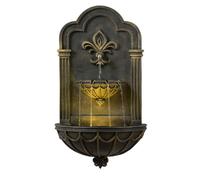 Fontaine - Teamson Home - murale Fleur-de-Lis extérieure 80 cm LED intégrée finition décorative noir or