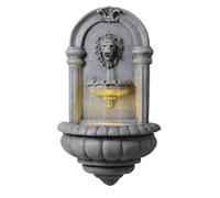 Fontaine - Teamson Home - murale tête de lion 81 cm effet pierre éclairage LED intégré pierre naturelle