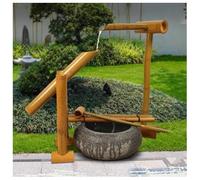 Fontaine Zen Extérieure Fontaine à Eau en Bambou avec Pompe DIY Jardin Fontaine à Eau Set